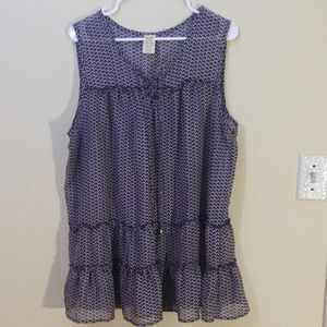 Chevron sleeveless sheer top